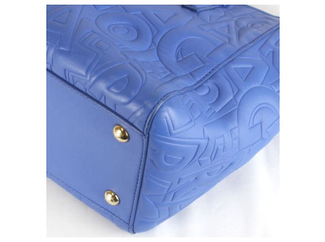 Borsa Tote in pelle blu Salvatore Ferragamo - vista 4
