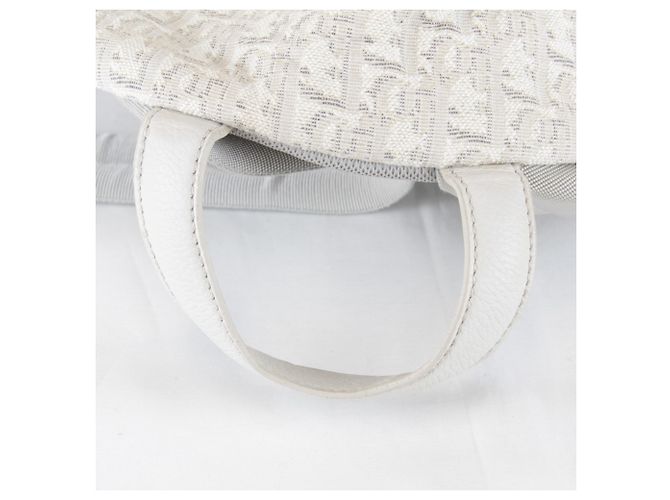 Christian Dior White Canvas and Leather Backpack - view 11