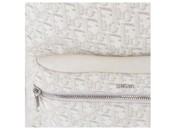 Christian Dior White Canvas and Leather Backpack - view 15