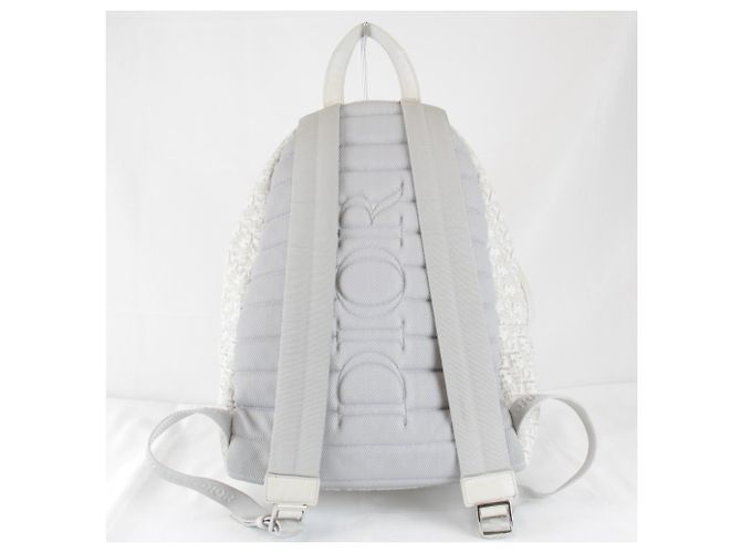 Christian Dior White Canvas and Leather Backpack - view 2