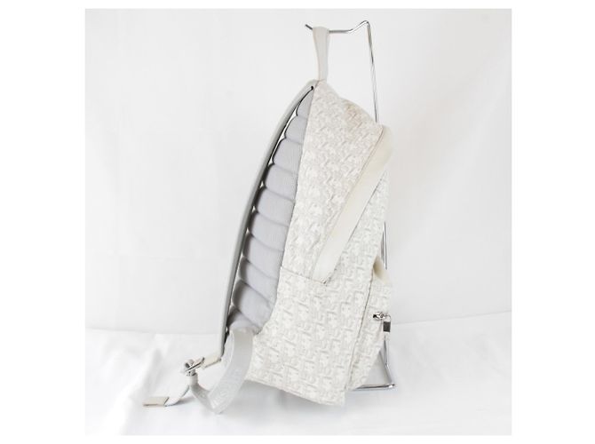 Christian Dior White Canvas and Leather Backpack - view 4
