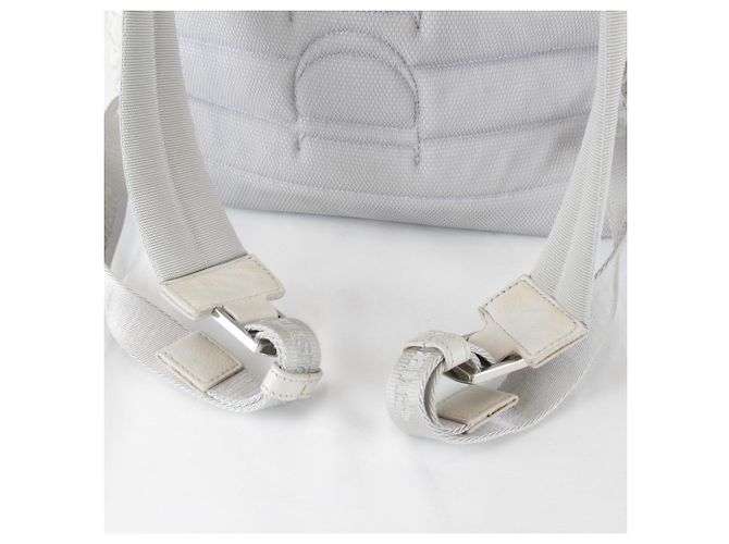 Christian Dior White Canvas and Leather Backpack - view 9