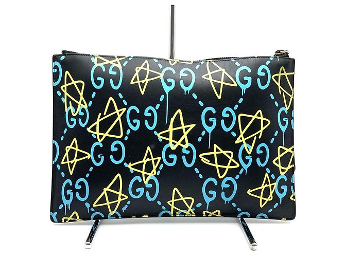 Clutch Gucci Ghost 445597 Nero - vista 2