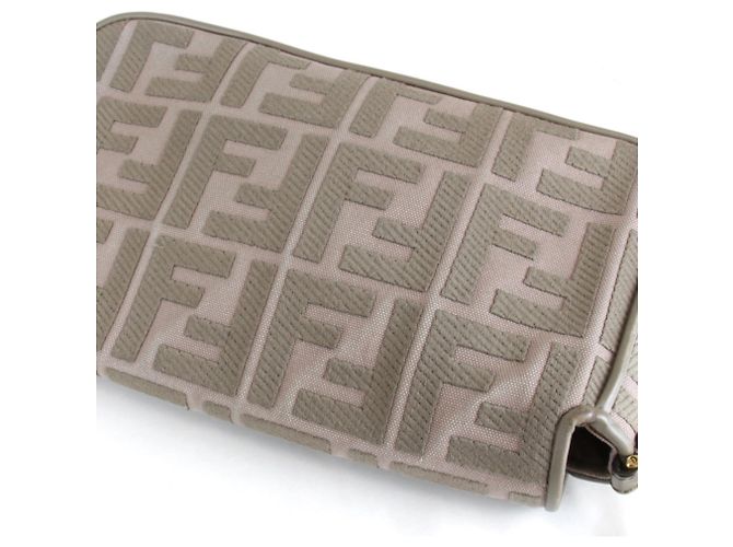 Borsa a tracolla Fendi in tela rosa - vista 5