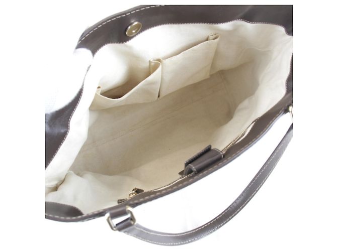 Borsa tote Gucci marrone in tela GG e pelle - vista 11