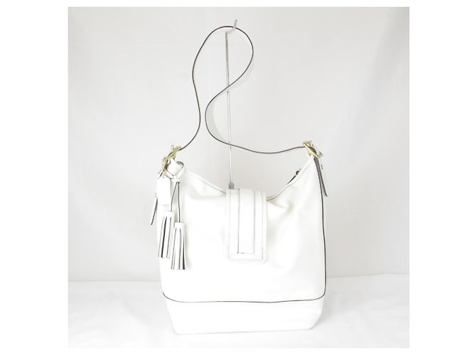 Borsa a tracolla COACH White Tassel Charm Bianco - vista 2