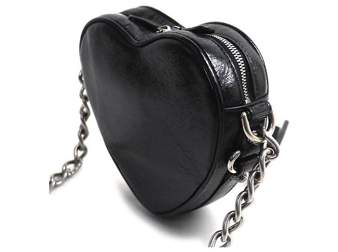 Borsa a tracolla Balenciaga Lucagol Heart Chain Nero - vista 2