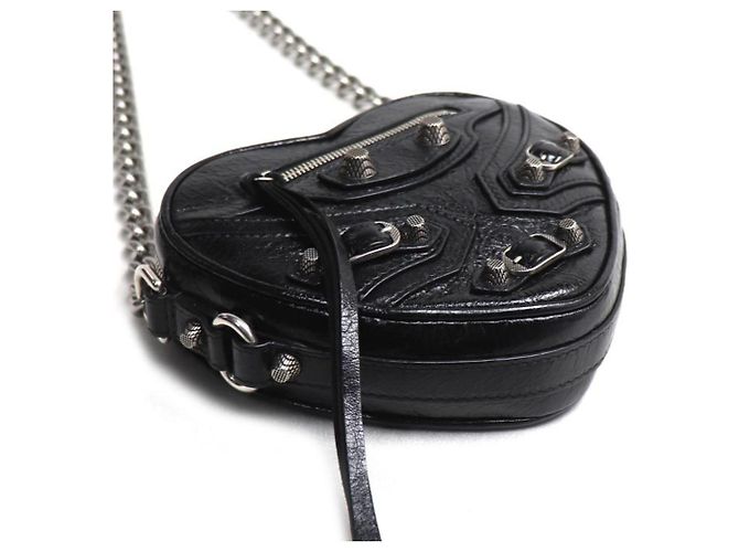 Borsa a tracolla Balenciaga Lucagol Heart Chain Nero - vista 3
