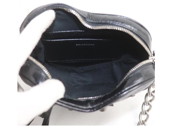 Borsa a tracolla Balenciaga Lucagol Heart Chain Nero - vista 4