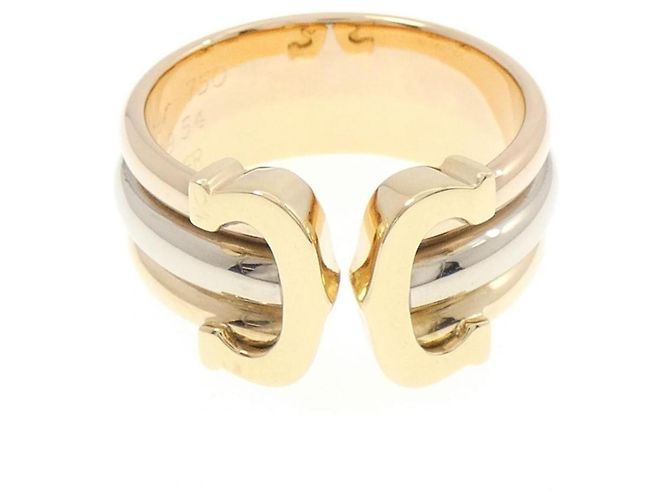 Anello Cartier 2C in oro tricolore 18K - vista 2