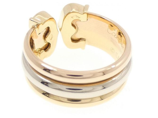 Anello Cartier 2C in oro tricolore 18K - vista 3