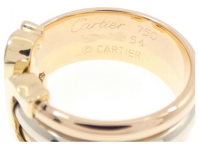 Anello Cartier 2C in oro tricolore 18K - vista 4