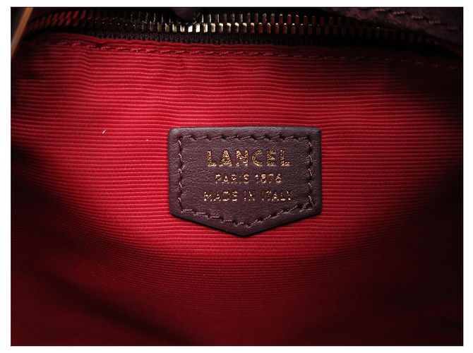 NUOVA BORSA A SECCHIO LANCEL ELLES A13359 S IN CAMOSCIO E PELLE Bordò - vista 10
