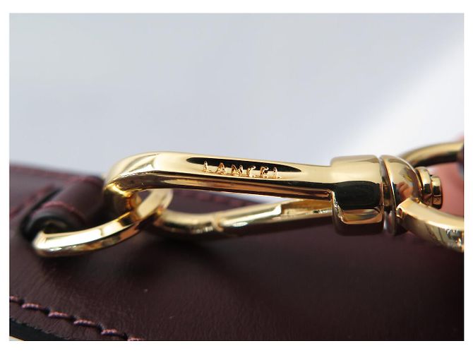 NUOVA BORSA A SECCHIO LANCEL ELLES A13359 S IN CAMOSCIO E PELLE Bordò - vista 8
