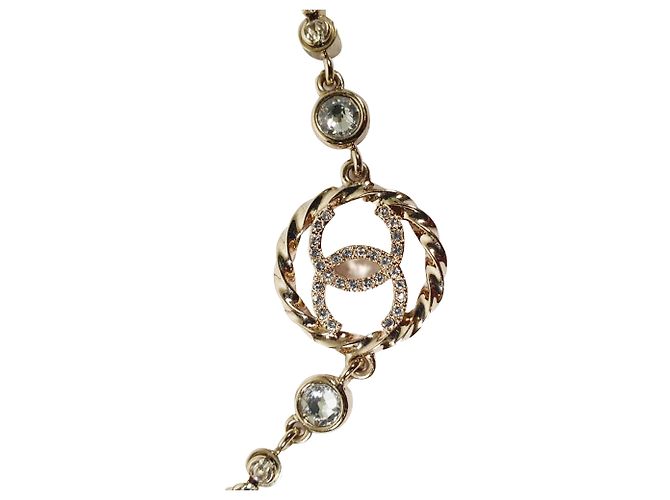 Timeless Collana Choker Chanel Crystal CC in metallo dorato D'oro Metallico - vista 11