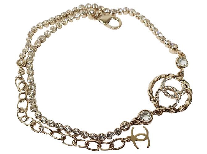 Timeless Collana Choker Chanel Crystal CC in metallo dorato D'oro Metallico - vista 2
