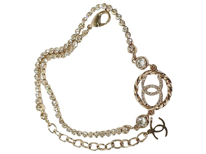 Timeless Collana Choker Chanel Crystal CC in metallo dorato D'oro Metallico - vista 3