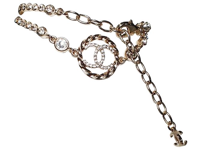 Timeless Collana Choker Chanel Crystal CC in metallo dorato D'oro Metallico - vista 8
