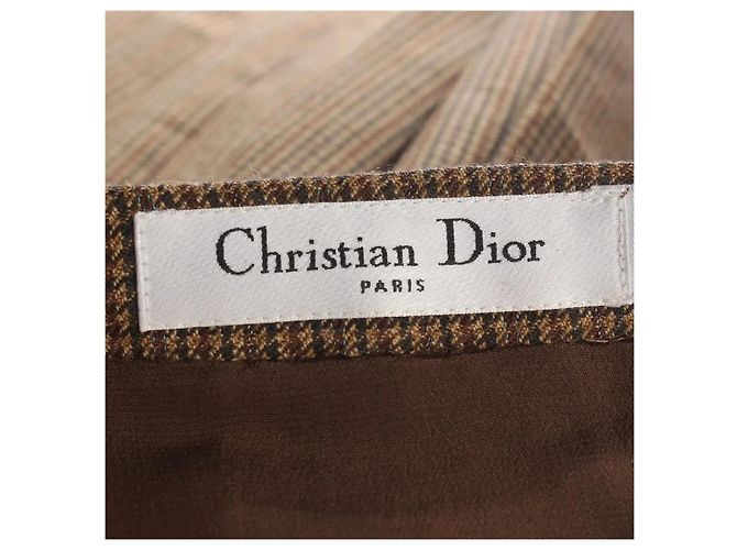 Falda plisada de lana Christian Dior Castaño - vista 5