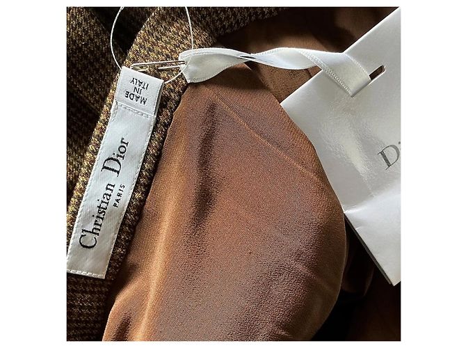 Falda plisada de lana Christian Dior Castaño - vista 6