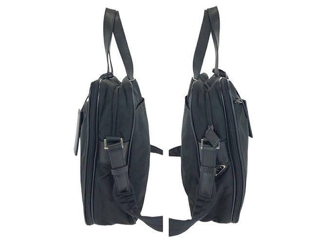 Prada 2way Aktentasche aus Nylon und Leder Schwarz - Ansicht 8