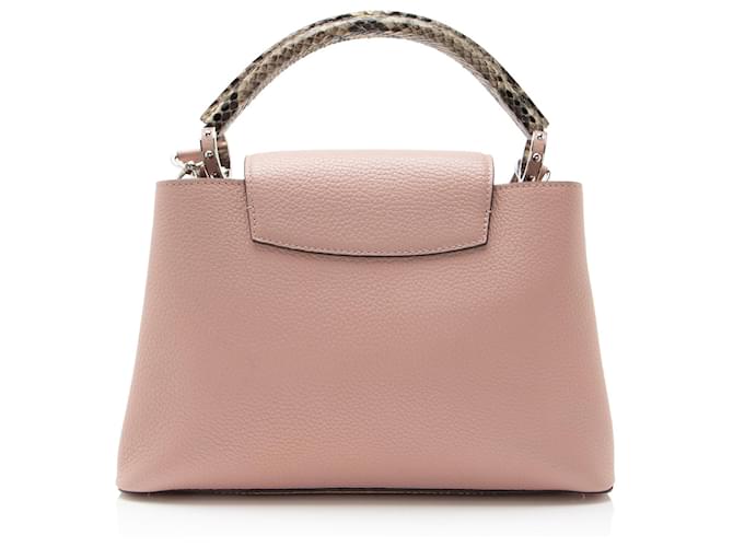 Bolsa Louis Vuitton Taurillon Python Capucines PM Rosa - vista 3