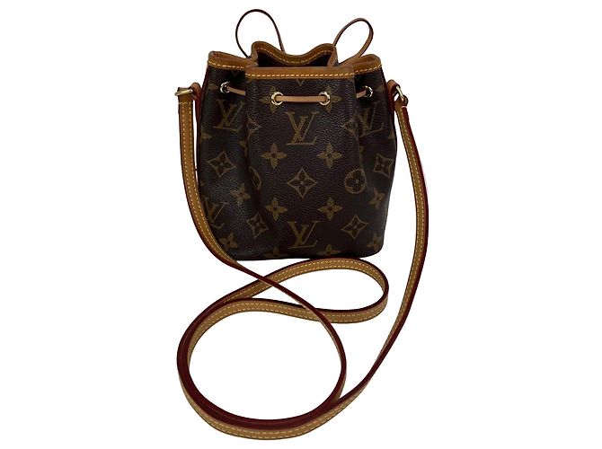 Borsa a tracolla Louis Vuitton Monogram Nano Noe Marrone - vista 2
