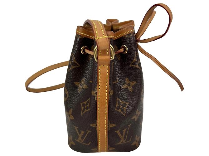 Borsa a tracolla Louis Vuitton Monogram Nano Noe Marrone - vista 3