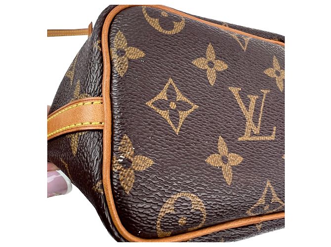 Borsa a tracolla Louis Vuitton Monogram Nano Noe Marrone - vista 7