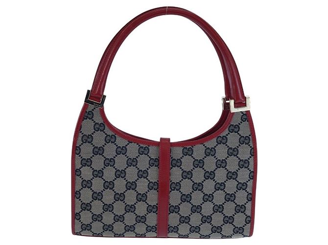 Gucci Jackie GG Canvas Leather Handbag Brown Beige - view 2