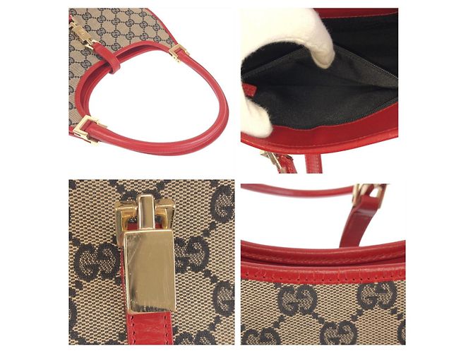 Gucci Jackie GG Canvas Leather Handbag Brown Beige - Ansicht 5