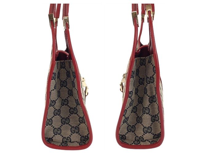 Gucci Jackie GG Canvas Leather Handbag Brown Beige - Ansicht 7