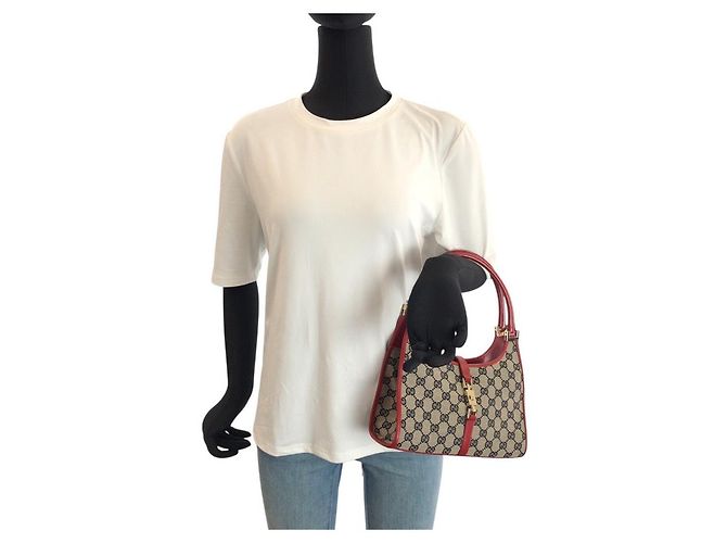 Gucci Jackie GG Canvas Leather Handbag Brown Beige - Ansicht 8