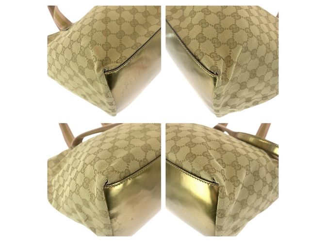 Gucci GG Canvas Leder Tote Schultertasche Braun Beige - Ansicht 3
