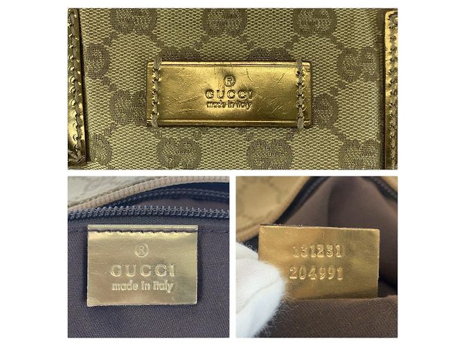 Gucci GG Canvas Leder Tote Schultertasche Braun Beige - Ansicht 4