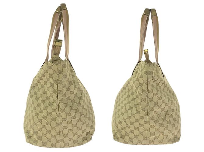 Gucci GG Canvas Leder Tote Schultertasche Braun Beige - Ansicht 8