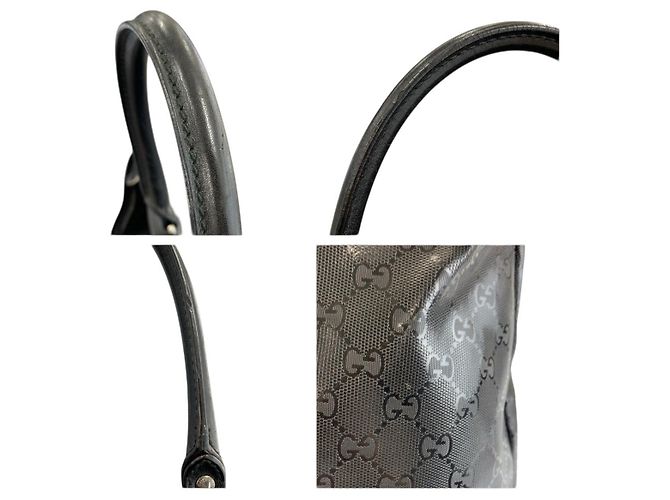 Borsa Tote Gucci GG Imprime in PVC e pelle nera Nero - vista 5