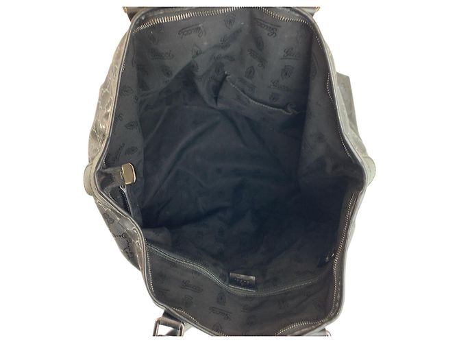 Borsa Tote Gucci GG Imprime in PVC e pelle nera Nero - vista 9