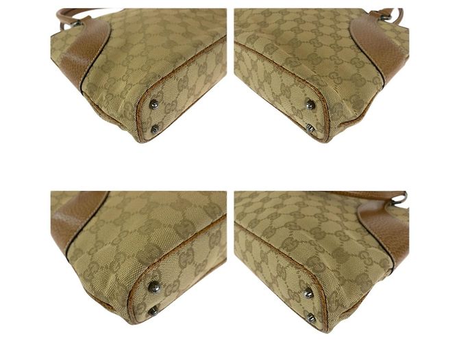 Gucci GG Canvas Leder Tote Bag Braun Beige - Ansicht 3