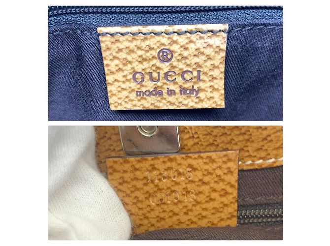 Gucci GG Canvas Leder Tote Bag Braun Beige - Ansicht 4