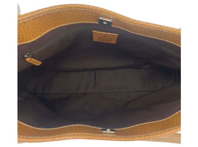 Gucci GG Canvas Leder Tote Bag Braun Beige - Ansicht 8