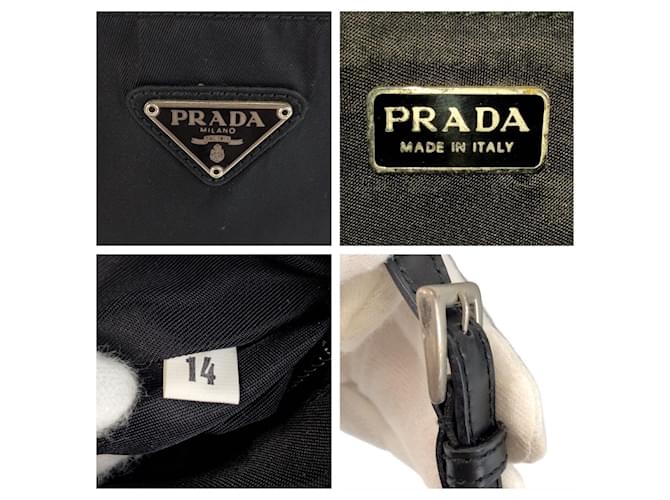 Borsa a Spalla Prada Nylon Tessuto Triangle Logo Nero - vista 6