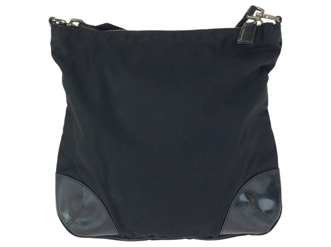 Prada Tessuto Nylon Emaille Schultertasche Schwarz - Ansicht 2