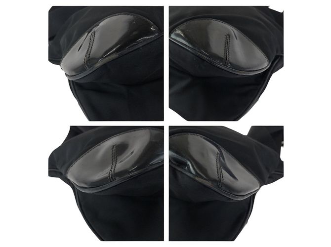 Prada Tessuto Nylon Emaille Schultertasche Schwarz - Ansicht 3