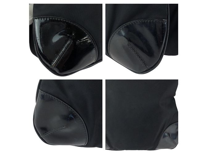 Prada Tessuto Nylon Emaille Schultertasche Schwarz - Ansicht 5