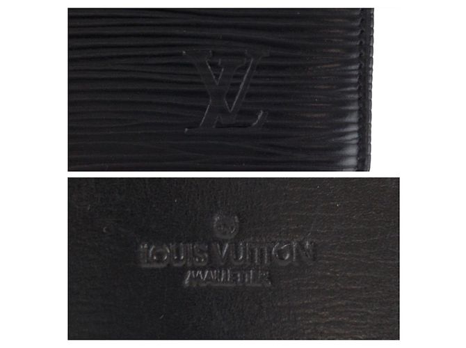 Louis Vuitton Leather Coin Case Black - view 5