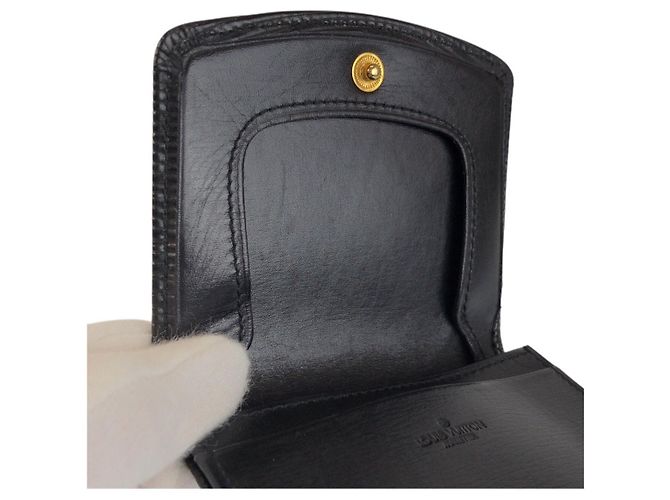 Louis Vuitton Leather Coin Case Black - view 9