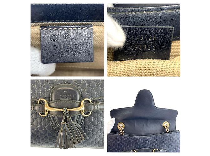 Borsa a tracolla Gucci Leather Emily Horsebit Blu - vista 3