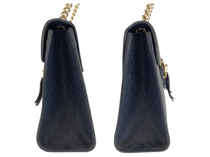 Borsa a tracolla Gucci Leather Emily Horsebit Blu - vista 8