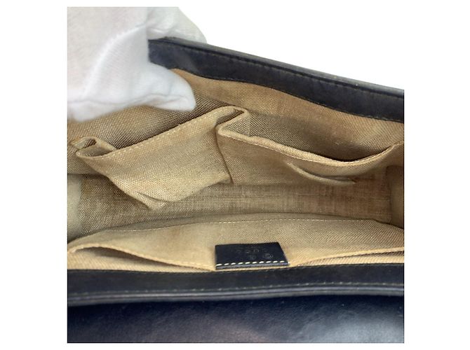 Borsa a tracolla Gucci Leather Emily Horsebit Blu - vista 9